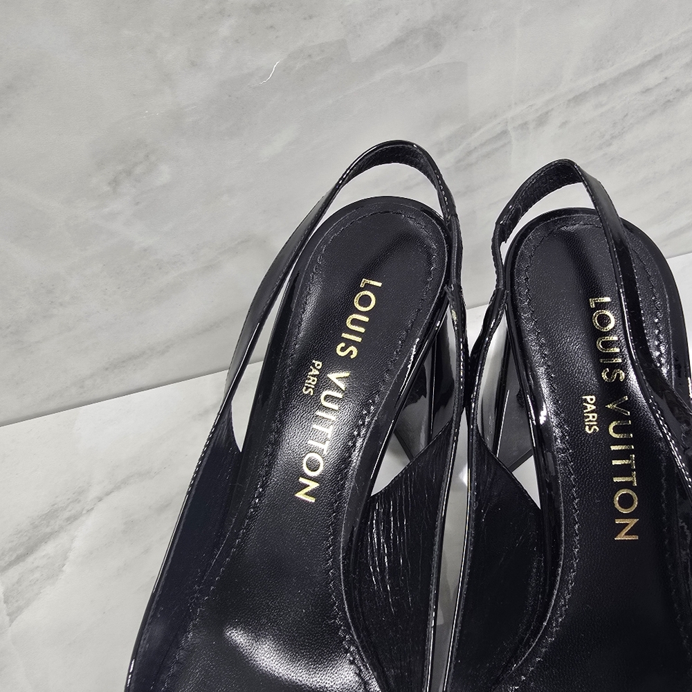 Louis Vuitton Black Patent Leather Shaker Heels - Picture 3 of 10